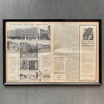 Винтажная газета в раме Vintage Times, Dec 4, 1928