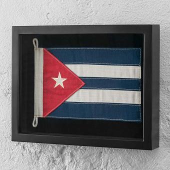 Арт-объект Shadow Box Flag Cuba Mini дерево Wood Black