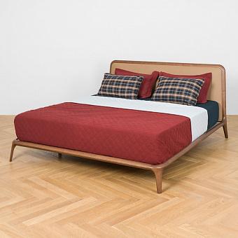 Двуспальная кровать Vidor Double Bed натуральная кожа Genuine Cappuccino