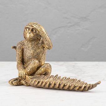 Подставка для мелочей Golden Monkey With Leaf Trinket Tray