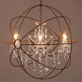 Люстра Gyro Crystal Chandelier 32 Inches хрусталь и металл Clear Crystal and Antique Rust