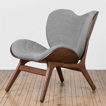 Кресло A Conversation Piece Lounge Chair Low, Dark Oak полиэстер Slate Grey Kingston