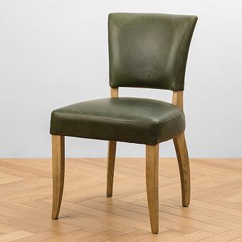 Стул Mami Dining Chair With Studs, Oak Brown натуральная кожа British Green