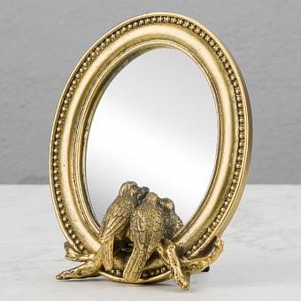 Настольное зеркало Small Oval Mirror With Golden Birds