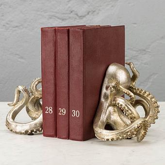 Набор из 2-х держателей для книг Bookend Golden Octopuses