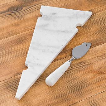 Набор для сыра Set Of 2 Items Marble Cheese Board And Mouse Knife