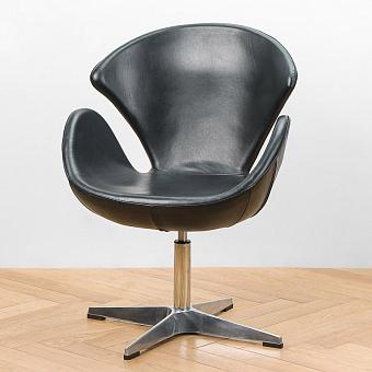 Кресло 1950 Chair PF натуральная кожа Black Grain