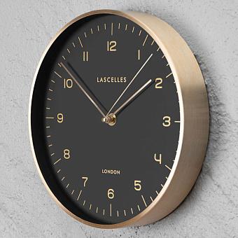 Настенные часы Gold Metal Cased Wall Clock With Black Dial
