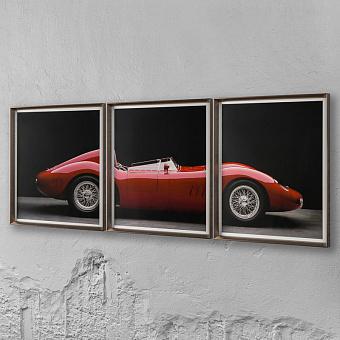 Модульный фото-принт Set Of 3 Maserati 250S Fantuzzi, Pewter Frame