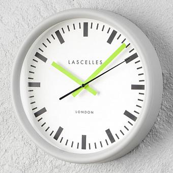 Настенные часы Baton Lime Hands Swiss Station Clock Grey