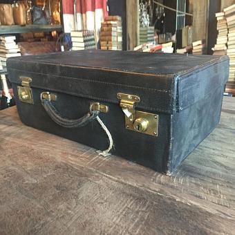 Винтажный чемодан Vintage Black Leather Suitcase 4