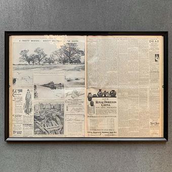 Винтажная газета в раме Vintage Times, Dec 10, 1928