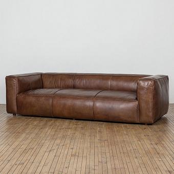Трёхместный диван Tribeca 3 Seater натуральная кожа Antique Whisky