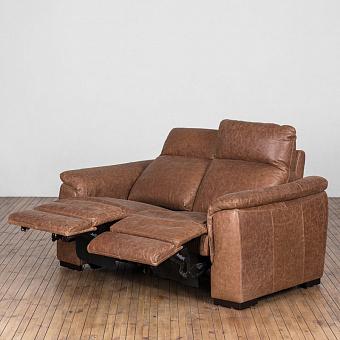 Двухместный диван-реклайнер Sergio 2 Seater натуральная кожа Burbon Brown