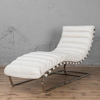 Шезлонг Oviedo Lounge Chair натуральная кожа Riders White