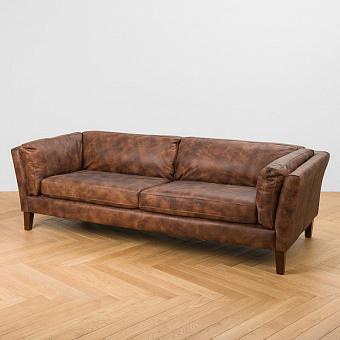 Трёхместный диван Verona 3 Seater, Oak Dark Brown натуральная кожа Autumn Brown