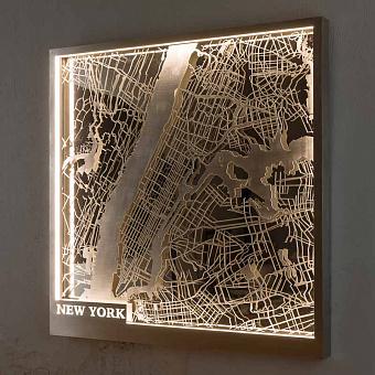 Арт-объект с подсветкой New York Map