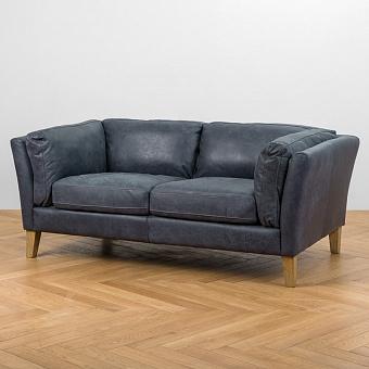 Двухместный диван Verona 2 Seater, Oak Brown натуральная кожа Evening Blue