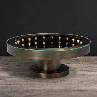 Журнальный стол с подсветкой Inception Round Coffee Table металл Flat Brass