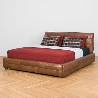 Двуспальная кровать Sahara Double Bed RM натуральная кожа Brown Franco