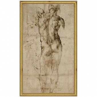 Картина-принт Michelangelo Nude, Gold Frame