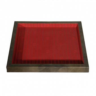 Поднос Boxcar Leather Tray 1 ткань Red Jacquard