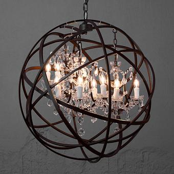 Люстра Orb Crystal Chandelier Small хрусталь и металл Clear Crystal and Antique Rust