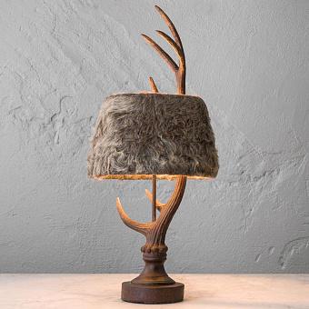 Настольная лампа Deer Antlers Table Lamp With Fur Shade